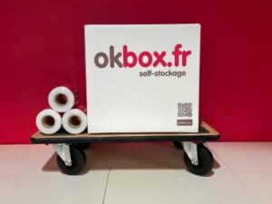 okbox garde meuble Caen box stockage Chariot de manutention